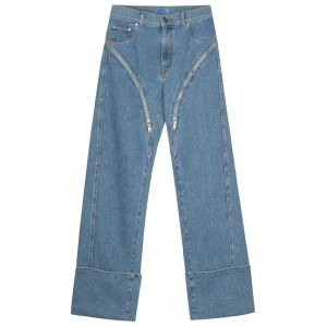 Mugler pantalone PA0402-MEDIUM BLUE